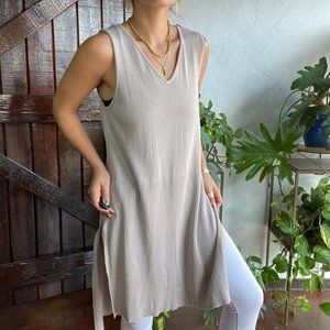 H by Halston Beige Sleeveless Tunic